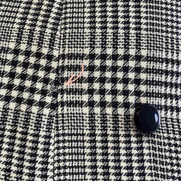 Rickie Freeman Teri Jon Wool Houndstooth Gingham Blazer Dress Black Gray Size 12 - Picture 7 of 12